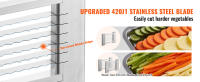 Cortadora de verduras comercial SucceBuy. 3/8 y 3/16 pulgadas para tomate. Acero inoxidable y aleación de aluminio. Cortador Manual con Patas Antideslizantes. Para tomates, cebollas, patatas. - details 1