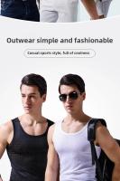 Chaleco de malla de seda de hielo para hombre, ropa interior de malla hueca de verano, camiseta deportiva fina de talla grande sin mangas, informal de moda - details 6