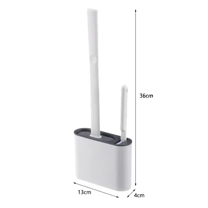 Cepillo de Baño Ecológico de Silicona Suave Cepillo Colgante con Soporte Largo para Limpieza de Baño - 1