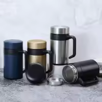 Termo de acero inoxidable 304 con asa para taza de café, botella de agua de gran capacidad, aislada al vacío e irrompible - details 2