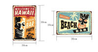 Cartel Vintage de la hora del surf, cartel de hojalata Tiki de verano, antiguo Bar de playa, tablero oxidado Retro, letreros de Metal de 20x30cm - details 0