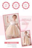 Princesa para niñas, vestido de presentadora de tul hinchado para niños, vestido de actuación de piano con tutú para fiesta de cumpleaños para niña - details 1