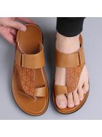 2025 verano hombres sandalias de cuero gran tamaño moda cien con simple juventud masculina playa zapatos zapatillas - details 1