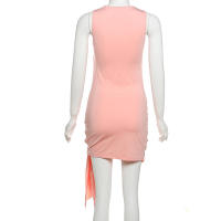BUNO- vestido elegante y fruncido, vestido elegante 2025 verano, tendencia, cuello redondo, sin mangas, con borla, dulce chica, moda callejera, Mini Bodycon - details 11