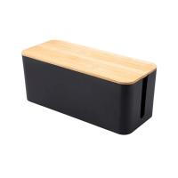 Cubierta de bambú y madera caja de control de polvo enchufe panel de enchufe caja de almacenamiento caja organizadora de alambre - details 3