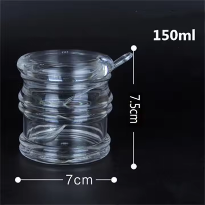Práctico tarro de condimento acrílico transparente antideslizante con cuchara, cuenco, azúcar, a prueba de polvo, para el hogar - 1
