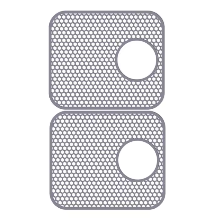 Alfombrilla de silicona para fregadero, protectores de fregadero para fregadero de cocina con drenaje trasero, alfombrilla plegable antideslizante resistente al calor, paquete de 2 - 1