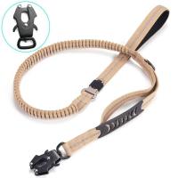 Correa elástica táctica de alta resistencia para perros grandes, correas reflectantes para mascotas con cinturón de seguridad para coche, sin tirones, absorción de impactos - details 3