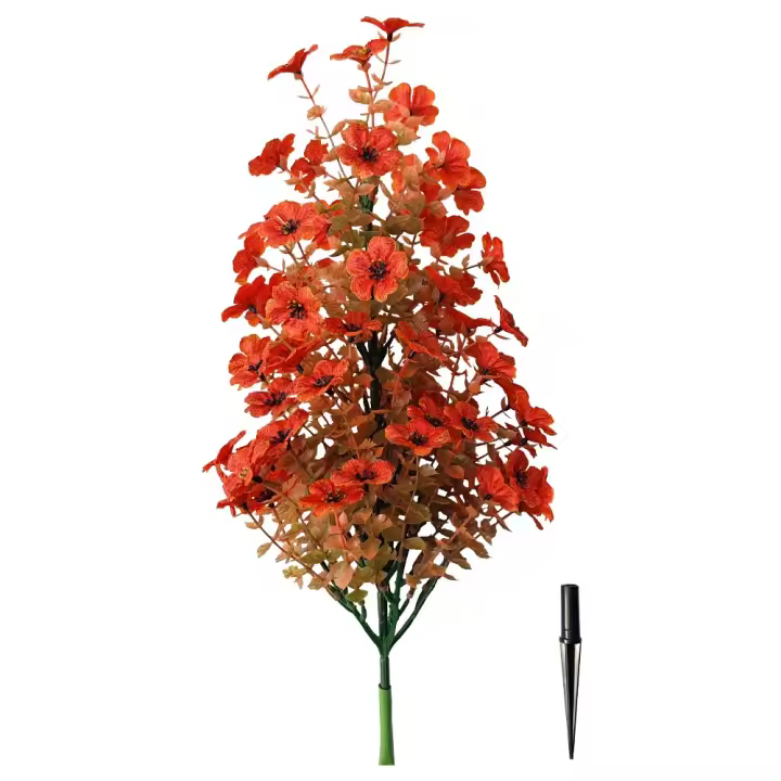 Decoración de césped, planta Artificial, estaca de jardín, decoración de porche con estaca, decoración de estaca de jardín, adorno decorativo, flor de simulación violeta - 1