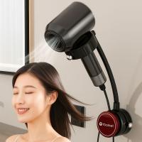 Soporte de pared para secador de pelo, organizador giratorio sin perforación, ángulo ajustable, estante para secador de pelo - details 9