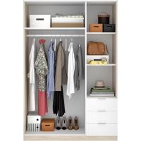 Puertas y 3 cajones, Gran Capacidad, Natural/Blanco, - details 4