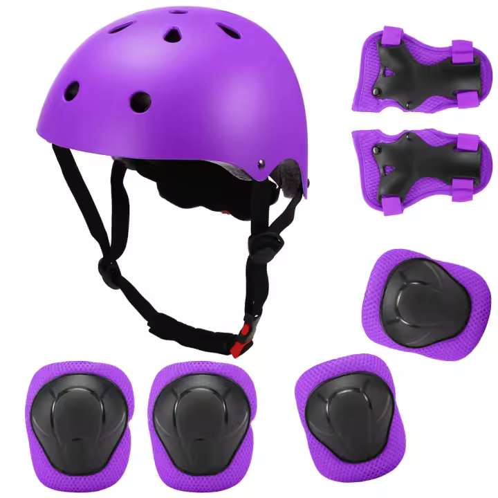 Juego de casco y almohadillas ajustables para niños, rodilleras para niños, sillas, protectores de muñeca para Scooter SO - 1