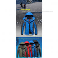 Chaquetas de esquí para hombre，Impermeable con forro polar cálido，Con tapa a prueba de viento，Adecuado para Senderismo y viajes - details 0