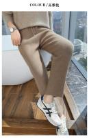 Pantalones de Cachemira para Mujer Otoño-Invierno Cintura Alta, Color Sólido, Estilo Casual, Ajuste Suelto, Pantalones de Punto para Exteriores - details 13