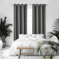 Cortinas opacas de 2 piezas para sala de estar, cortinas aislantes del frío y el calor para dormitorio con pestañas gris claro - details 5
