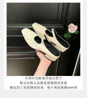 Medias zapatillas francesas sandalias de mujer zapatos Mary Jane de un pedal zapatos Muller de tacón grueso para mujer - details 9