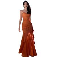 Vestido naranja ondulado con volantes, empalme ligero, vestido de lujo para bar mitzvá - details 0