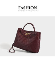 Nuevo Bolso de Mujer Tejido con Hebilla de Cuerda de Metal Bolso de Mano Portátil Retro - details 4