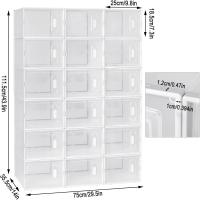 Cajas de Zapatos de Plástico Transparentes Apilables y Plegables Organizador de Zapatos para Armario con Tapa Frontal - details 32