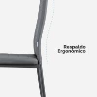 Sillas de Comedor de 4 Piezas Elegantes Resalto Alto, Asiento Ergonómico, Diseño con Costuras Decorativas Material de Piel Sintética, Estructura de Acero - details 4
