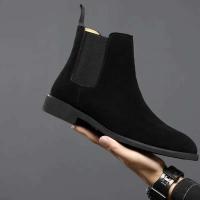 Botas cortas clásicas Retro de cuero de ante de vaca auténtico estilo británico para hombre, zapatos casuales de alta calidad - details 4