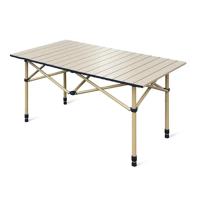 Mesa plegable de exterior con bolsillo de malla, mesa metálica portátil para viajar, adecuada para camping, pesca, etc. - details 9