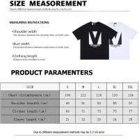Las mejores camisas casuales básicas de moda de verano, camisetas holgadas de algodón puro para hombres y nuevas camisas de manga corta para parejas con estampados de logotipos en la parte delantera. - details 15