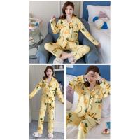 Ropa de Dormir Sexy para Mujer Cardigan con Borla, Ropa de Casa para Estudiantes, Pantalones Grandes de Manga Larga con Estampado de Dibujos Animados de Dos Piezas Conjunto de Pijamas - details 6