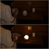 Sensor táctil de huevo de pollo de silicona, luz LED nocturna para niños y bebés, carga USB, lámpara de noche de ambiente romántico - details 9