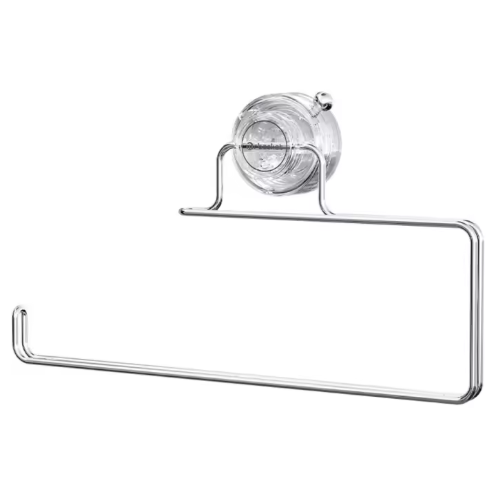 Soporte para pañuelos de cocina con ventosa fuerte, estante de almacenamiento de película adhesiva giratoria montado en la pared, colgador de toallas de papel para ahorro de espacio a prueba de herrumbre - 1