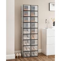Cajas de Zapatos de Plástico Juego de 18 Organizadores Plegable, Apilable, Transparente, Blanco - details 23