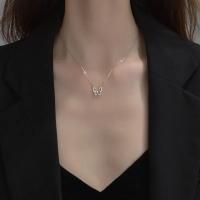 Exquisito Collar de Mariposa de Doble Capa Cadena de Clavícula de Plata Brillante - details 6
