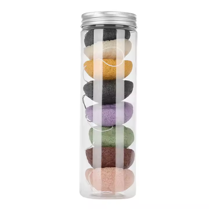 Esponjas Faciales de Konjac 100% Naturales 8pcs, Diseño Redondo, Cuidado Facial para el Cuerpo - 1