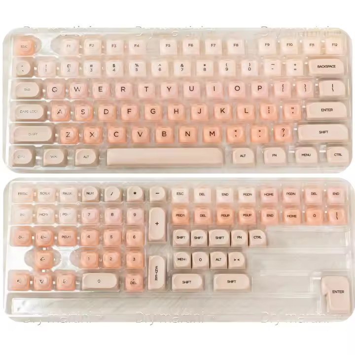 Set de Teclas de Fundación 130 Personalizadas PBT+PC, Perfil Redondo MO, Acabado Mate en Polvo, Resistente y Anti-desgaste, Compatible con Perfiles MO Estándar - 1