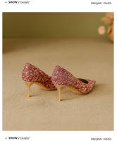 Zapatos de novia de mujer, nuevos tacones altos nupciales chinos de alta gama, no se cansan de tostar cristal, solo zapatos. - details 25