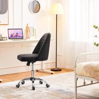 Giratoria Cuero PU Ergonómica Sin Reposabrazo con Ruedas Capacidad 136 KG Negro - details 5