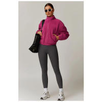 Chaqueta de lana Chaqueta con cremallera para mujer Chaqueta informal suave y cómoda de invierno suave y cálida Ropa para exteriores con cuello alto - details 11