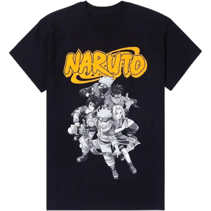 Camiseta negra con estampado de Naruto Shippuden - 1