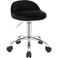 Silla de Oficina de Cuero Sintético Silla de Escritorio sin Brazos Taburete Giratorio para Sala de Masaje SPA Taburete de Tocador Blanco - details 16