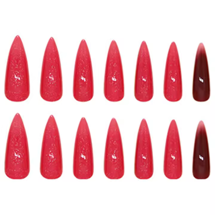 Uñas postizas largas con pegamento, fácil de pegar, encantadoras uñas postizas para manicura DIY en casa - 1