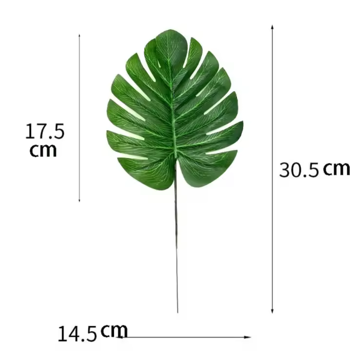 Hojas de tortuga verdes artificiales, Palma tropical reutilizable, respetuosas con el medio ambiente, 10 plantas falsas - 1