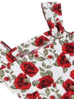 Vestido de Algodón Retro de Cuello Cuadrado Hepburn Estilo Pinup de los 50-60 para Mujeres - details 6