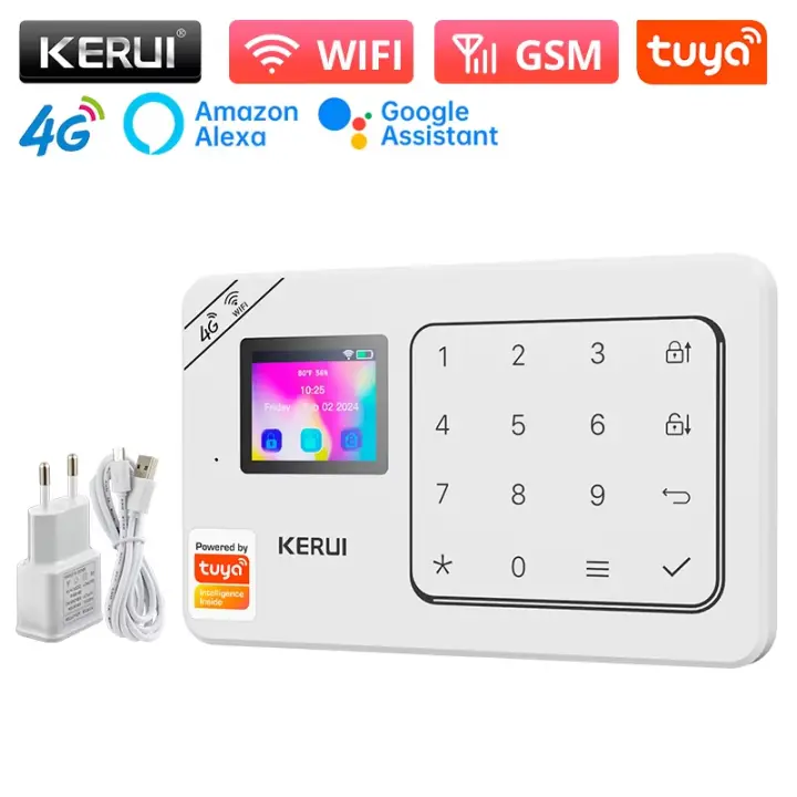 KERUI-alarma para el hogar compatible con Alexa, Kit de alarma de seguridad para el hogar inteligente Tuya, protección antirrobo inalámbrica 4G/WiFi, Sensor de movimiento PIR W184 - 1