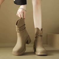 2024 nuevos zapatos de mujer cómodos de moda con punta redonda y botines - details 3