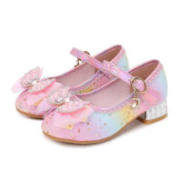 Zapatos de cuero con purpurina para niños, zapatos de princesa arcoíris para niñas, fiesta de boda, lentejuelas, lazo, tacones altos, zapatos individuales - details 16