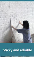 Pegatinas para paredes de ladrillo 3D de 2m de largo, decoración artesanal, papel tapiz autoadhesivo impermeable para habitación - details 2