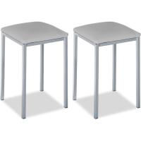 Sólida y Firme - Estructura Color Aluminio y Asiento en Polipiel - Color del Asiento: Gris. Contenido - details 0