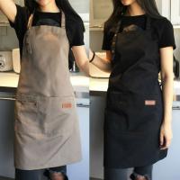Delantal ajustable con pechera impermeable, resistente a las manchas, con dos bolsillos, para Chef de cocina, hornear, barbacoa, accesorios para equipos - details 13