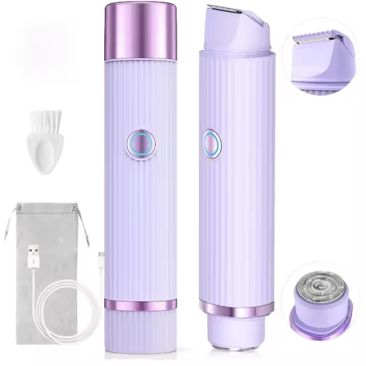 Depiladora Impermeable 2 en 1 Eléctrica Mujer Sin Dolor para Bikini, Axilas, Piernas y Rostro - 1