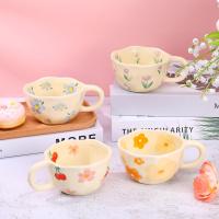 Taza de café de cerámica, taza de flores creativa para oficina y hogar, apta para lavajitas y microondas, 8,5 oz/250 ml - details 7